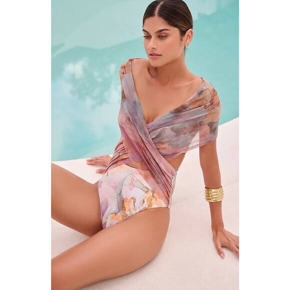 ANDREA IYAMAH Sz S Small Ando 1pc Swimsuit Convertible Tie Scarf NWT - Picture 1 of 16